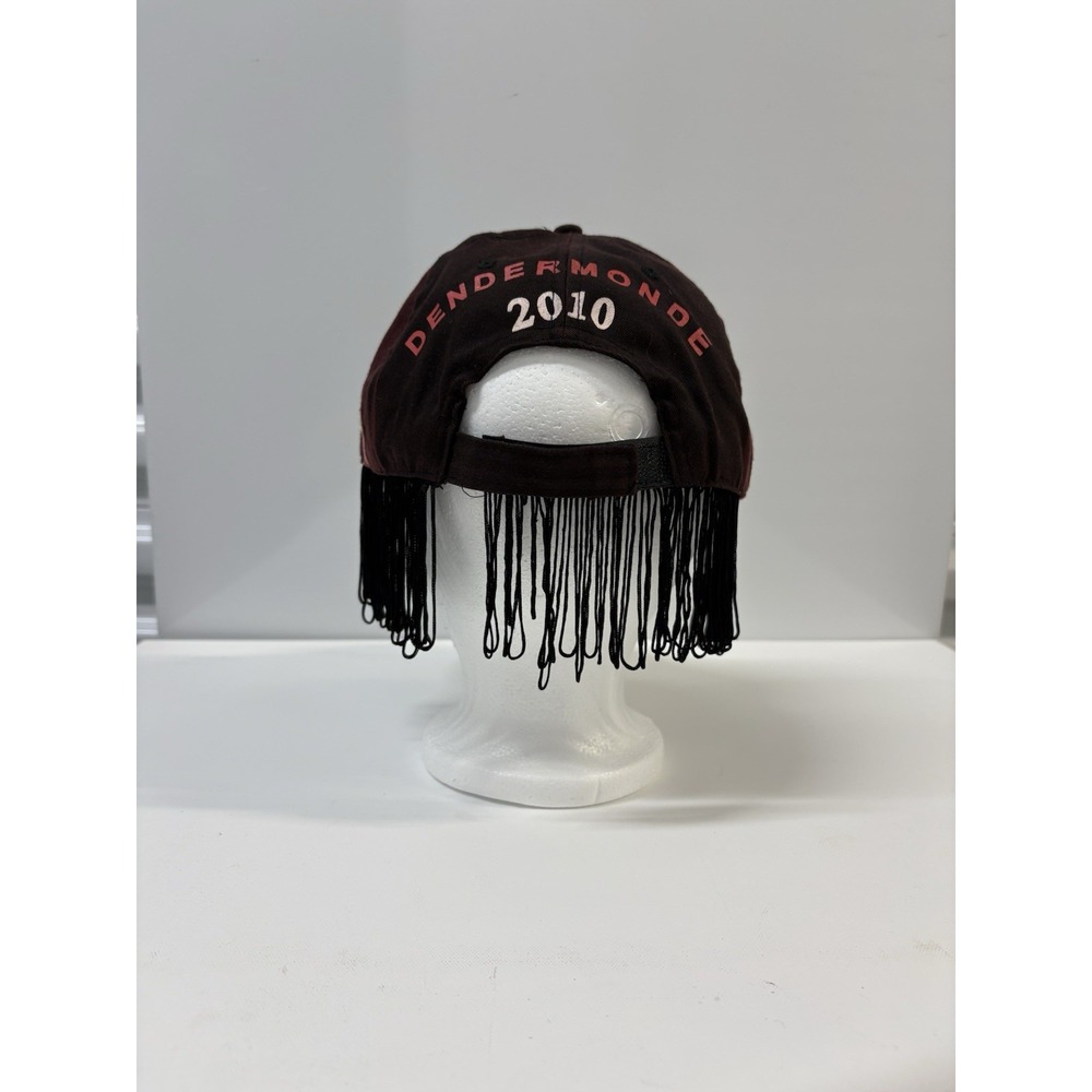 Vintage Horse Face Novelty Cap Fringe Mane Maroon Baseball Hat 2010 Promo Snap - Picture 3 of 5